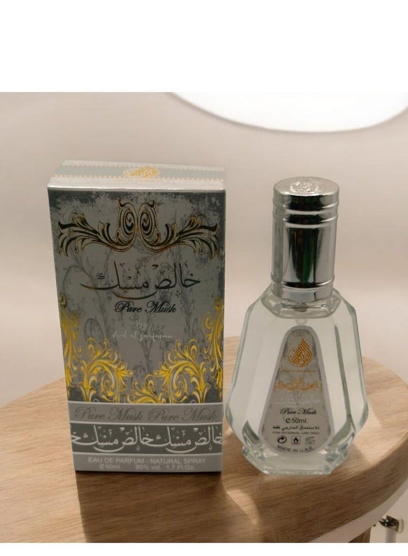 Ard Al Zaafaran Pure Musk Eau de Parfum 50ml – Clean White Musk, Soft Powdery Floral, Long‑Lasting Unisex Arabic Perfume Spray - Image 1