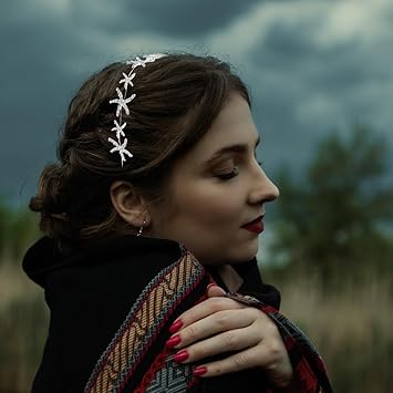 Lurrose Women Rhinestone Headband Silver Crystal Bridal Crown Wedding Bridal Tiara Crystal Star Headpiece Mermaid Costume Accessories for Women Girls - Image 4