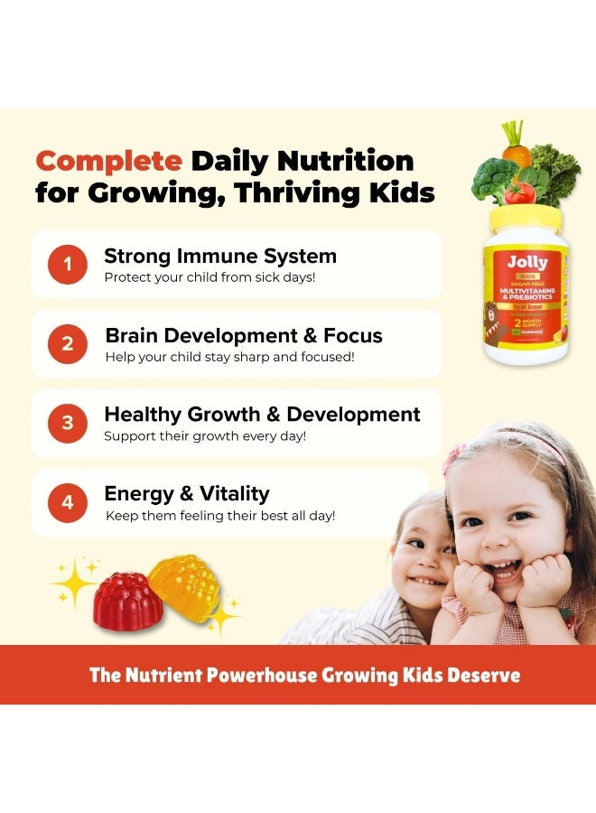 JOLLY Kids Multivitamins – Premium Organic Plant Based Sugar Free Gummies For Children Ages 3 And Up. No Sugar Alcohols. One Gummy Per Day. 2-Month Supply. - Image 2