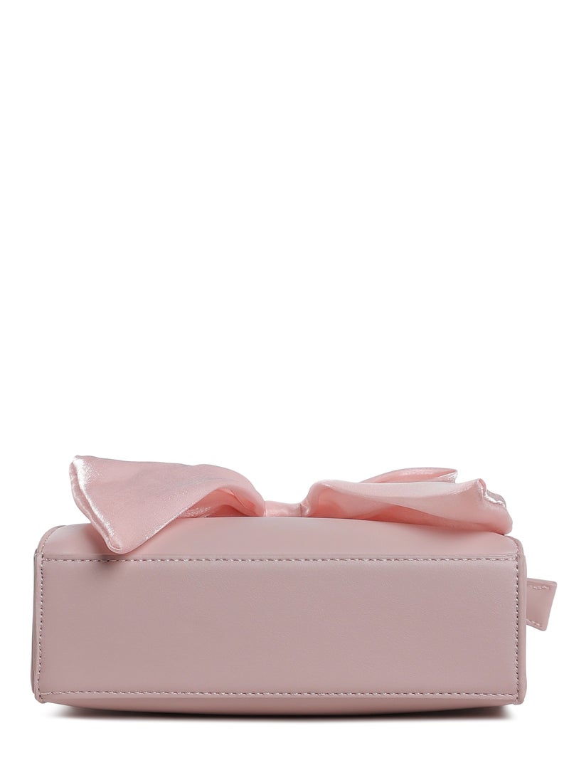 London Rag - Big Bow Detail Mini Handbag in Pink - Image 1