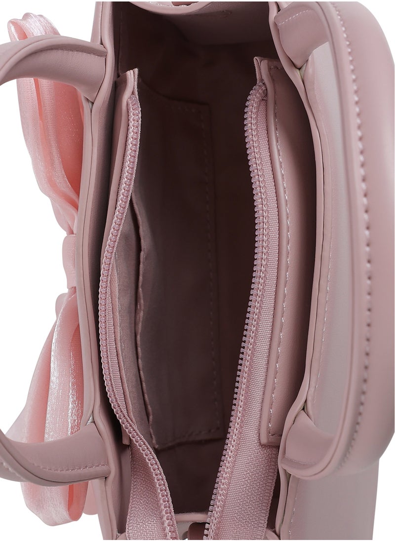London Rag - Big Bow Detail Mini Handbag in Pink - Image 1