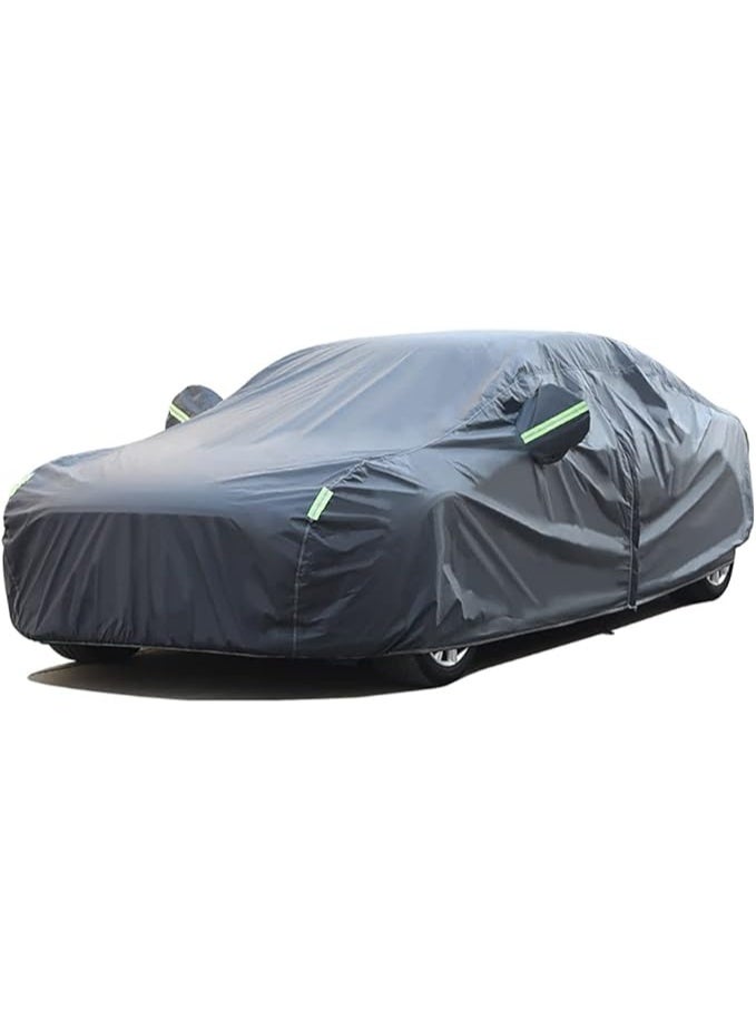Premium Waterproof Car Cover with Night Reflective Strips, Full All-Weather Exterior Protection for Sedan Cars, Durable Dustproof Automobile Shield - Image 1