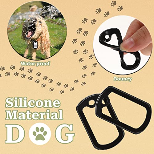Sliverdew 10 Pack Dog Tag Silencers, Engraved Dog Tag Silicone Case with 4 Chains Black Army Dog Tags for Authentic Military Id Tags Rubber Case to Reduce Noise and Protect Tag - Image 4