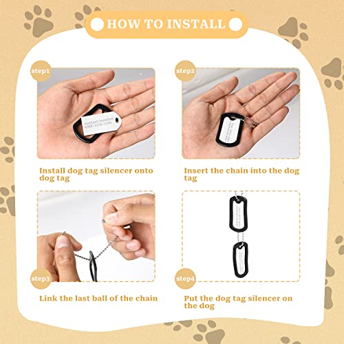 Sliverdew 10 Pack Dog Tag Silencers, Engraved Dog Tag Silicone Case with 4 Chains Black Army Dog Tags for Authentic Military Id Tags Rubber Case to Reduce Noise and Protect Tag - Image 5