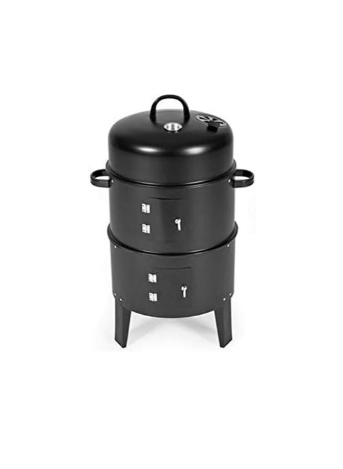 OASIS-TH Charcoal Grill Barbecue Smoker 3 in 1 BBQ Grill Roaster Smoker Steamer Barbecue Grill Portable Outdoor Camping Charcoal Stove Cooking - Image 1