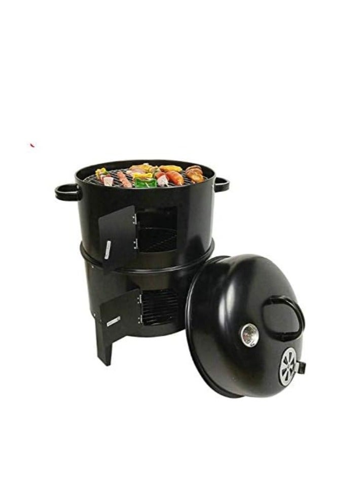 OASIS-TH Charcoal Grill Barbecue Smoker 3 in 1 BBQ Grill Roaster Smoker Steamer Barbecue Grill Portable Outdoor Camping Charcoal Stove Cooking - Image 3