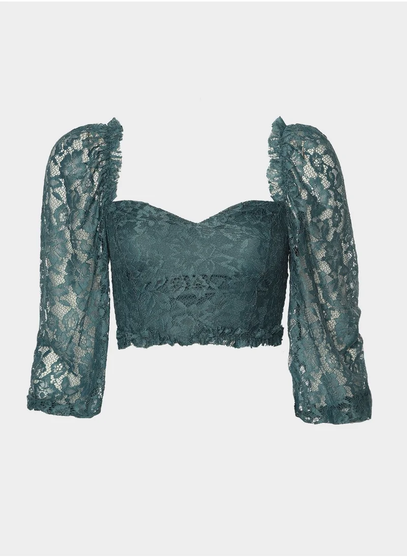 trendyol Lace Crop Top