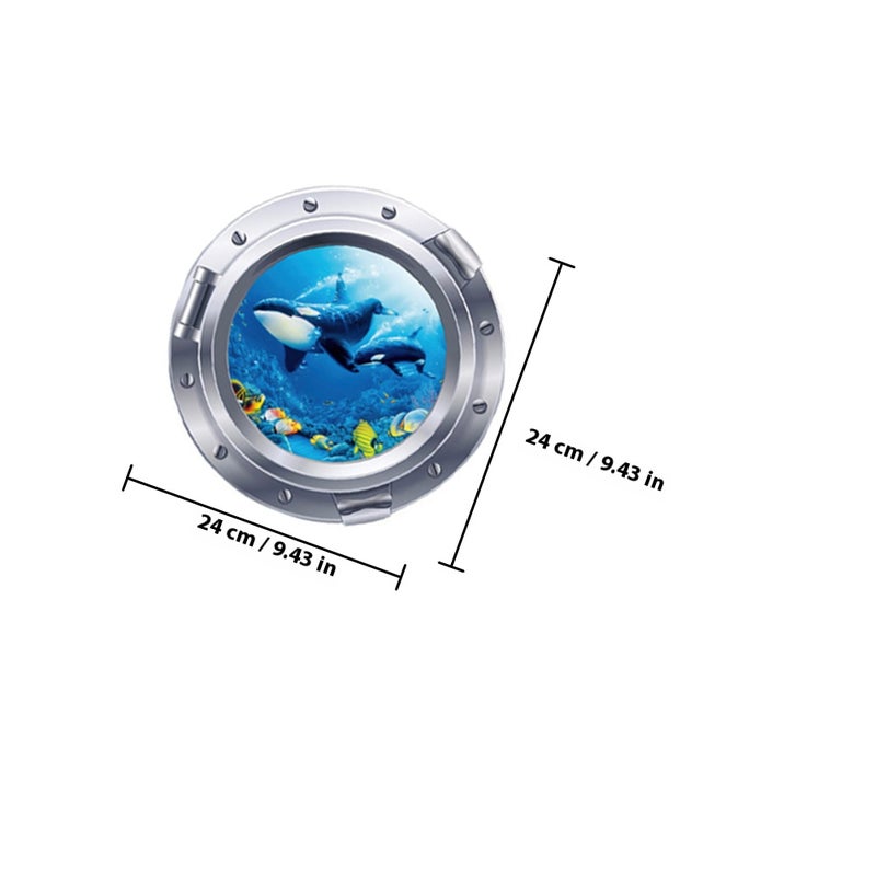 4Pcs 3D Decals Sea Nature Scenery Wall Stickers Animal Wall Decals Home Wall Art Decoration - Image 2