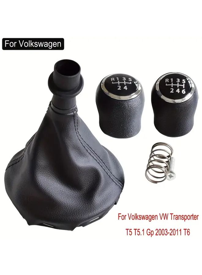 6 Speed Faux PU Leather Shift Knob and Set For VW Transport T5 T5.1 T6 GP 2003 2011 Vehicles - Image 5
