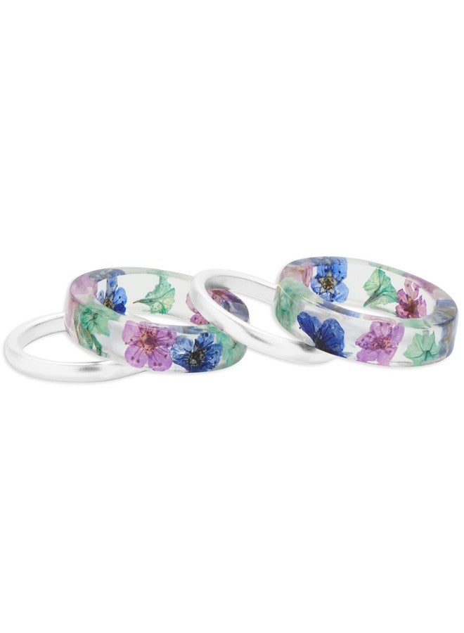 Lucky Brand Dried Flower Ring Stack - Image 1