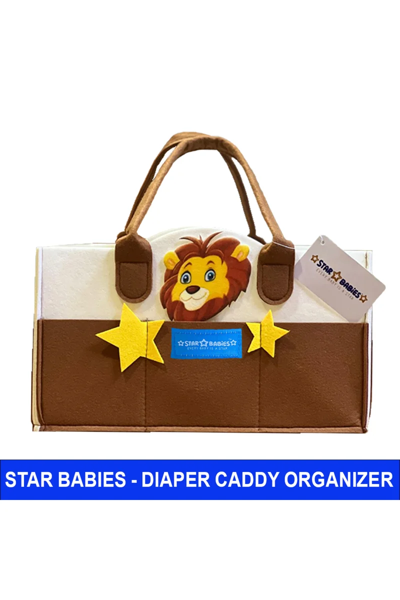 ستار بيبيز Star Babies Caddy Diaper bag organizer - Multicolor  brown- Lion Design
