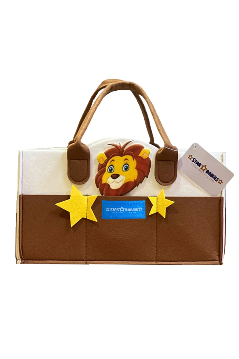 ستار بيبيز Star Babies Caddy Diaper bag organizer - Multicolor  brown- Lion Design