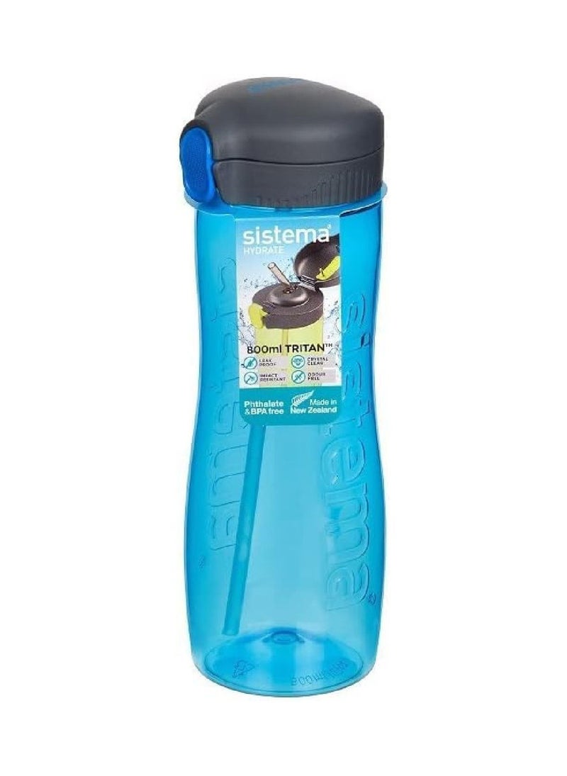 Sistema 800ml Tritan Bottle (Blue): Lightweight & Compact (Ideal for On-the-Go) BPA-Free & Leakproof , Made In New Zealand - Image 3
