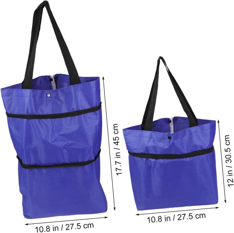 Luxshiny Folded Tug Bag Shopping Cart Wheels Portable Car Luggage Cart Trolley Easy to Store for Women Men Boys and Girls Travel Camping - Image 2