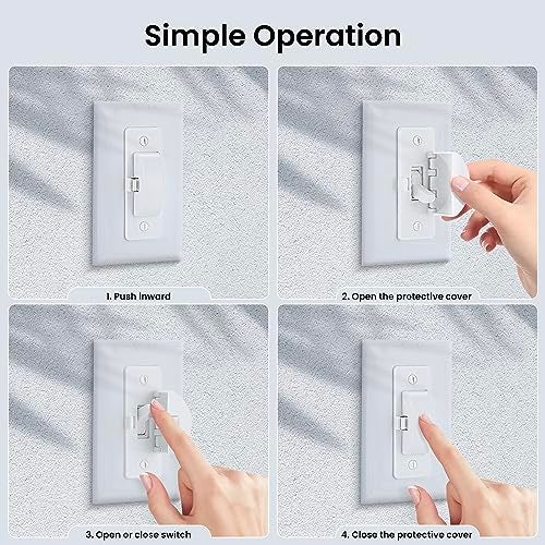 Roxiuc Switch Cover Guard - Child Proof Light Switch Cover (White, 2pc) - Image 2