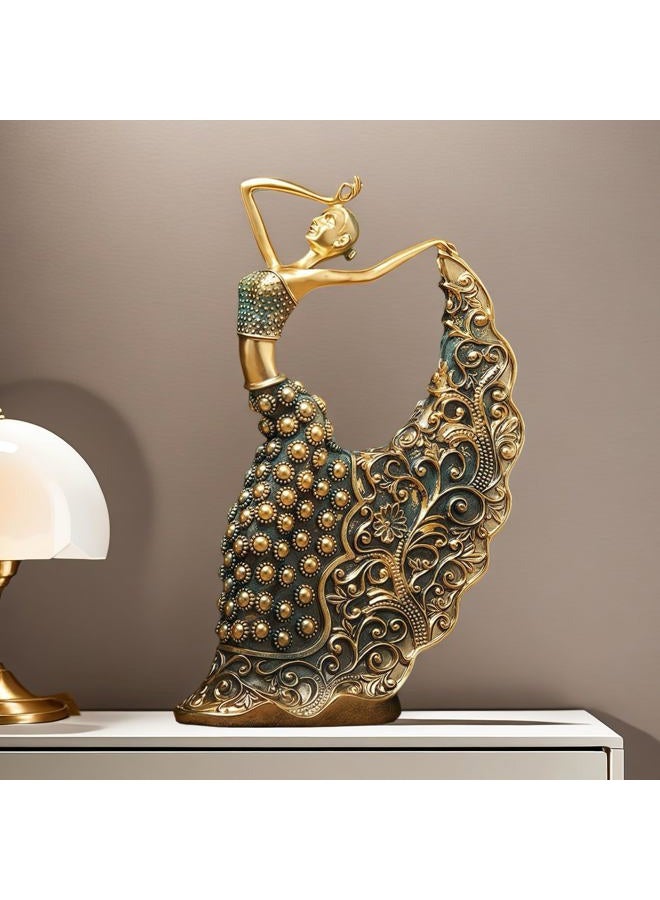 XINDAM Elegant Peacock Art Figurine Dancer Statue Decorative Home & Office Figurines Home Office Display Craft Living Room Decor Ornaments for Tabletop - Image 3
