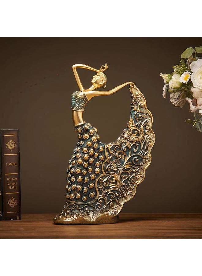 XINDAM Elegant Peacock Art Figurine Dancer Statue Decorative Home & Office Figurines Home Office Display Craft Living Room Decor Ornaments for Tabletop - Image 1