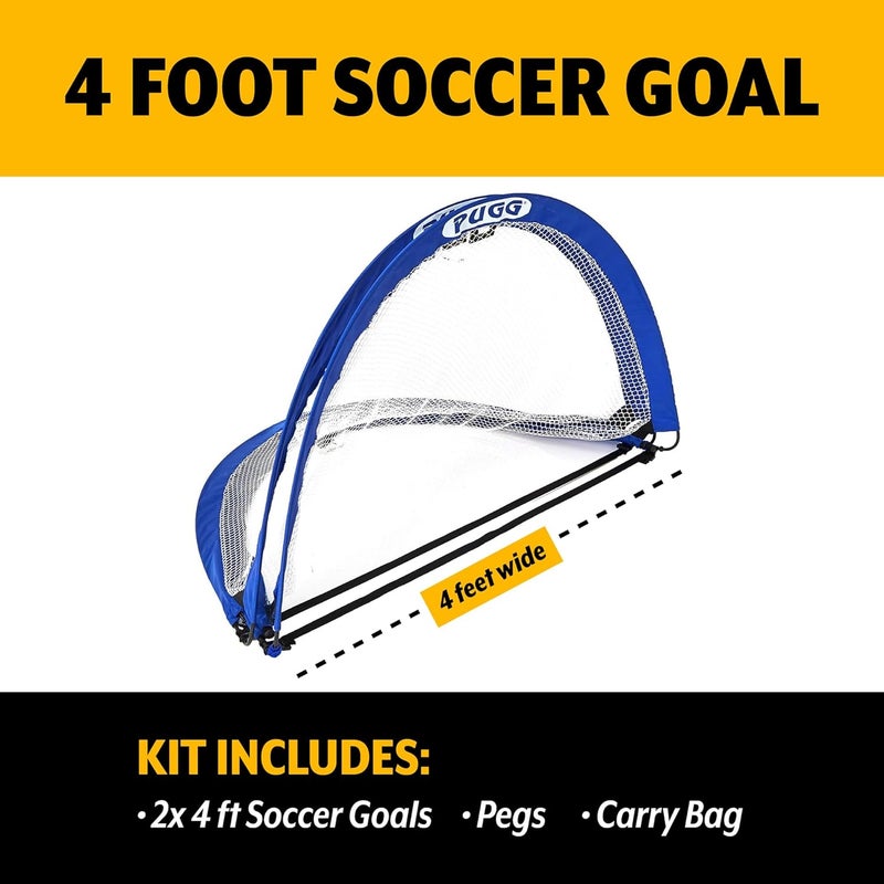 PUGG Pop Up Soccer Goal, Portable Training Football Knitted Poly Net Equipment, The Original Pickup Game Goal, Includes Two Goals & Bag - Image 2