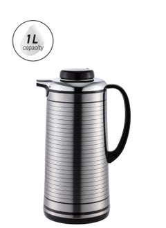 Durable High Quality Steel Vacuum Flask Silver And Black 1 L V-M206-Ss-1L