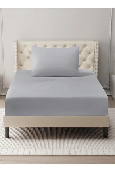 Donetella Bedding Fitted Sheet - Fits 120x200 Cm For Single Bed - 2 Pcs (1 Fitted Sheet and 2 Pillowcases) - 35 Cm Deep Pocket - Solid Bed Sheet