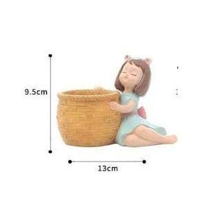 Pancikaa Succulent Resin Mini Girls Plant Pots Pack of 4 | Cute Flowerpots for Home, Garden & Desk | Small Ornaments - Multicolor | Outdoor/Indoor Mini Girls Pot - Image 2