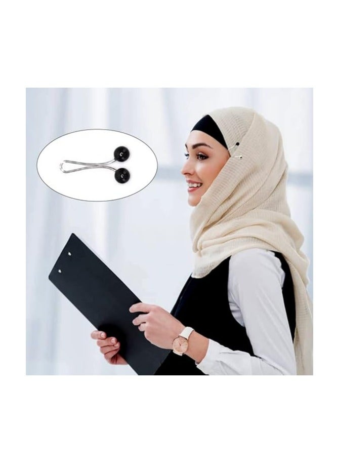 Sky Shine 12PCS Premium Hijab Pins – Crystal & Pearl Brooch Pins for Scarves, Headscarves, Shawls, Wedding Dresses & Abayas – Decorative Safety Clips Black Color - Image 2