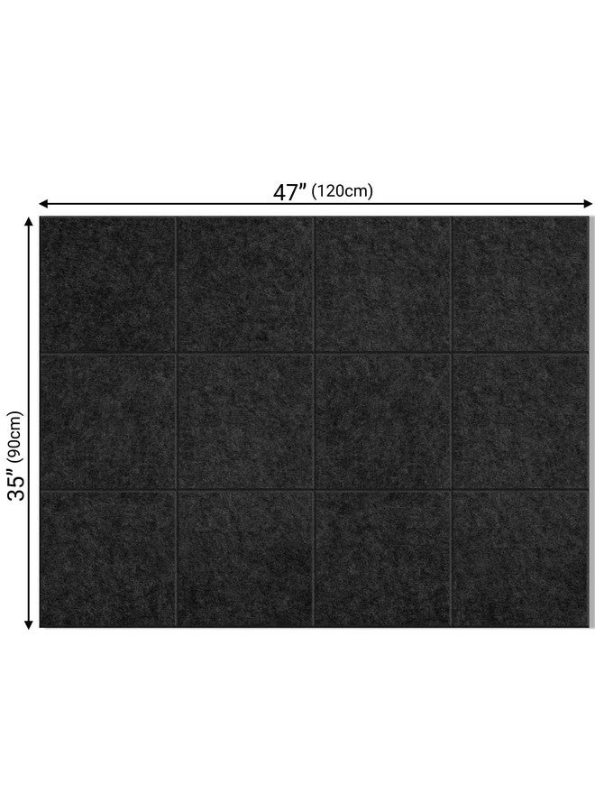 AKTOP Black Cork Bulletin Board 47"X35", 12 Pack Removable Felt Cork Board Tiles For Wall, Large 48 X 36 Bulletin Board Notice Pin Board For Office, School & Home, 48 Safe Adhesive Tabs, 20 Pushpins - Image 4