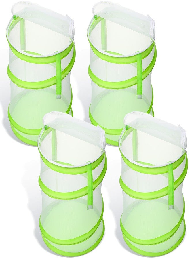 شير قفص موائل الفراشات من شير، عبوة من 4 قطع، شبكة شفافة صغيرة، حاوية موائل الفراشات، حوض زجاجي قابل للطي (12 × 14 بوصة) - Image 1