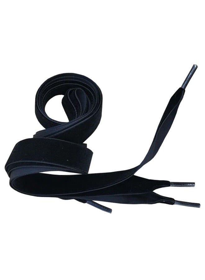 Goodlace 0.6Inch Wide of Flat Velvet Shoelaces Ribbon Shoe Laces 47Inch Black - Image 2