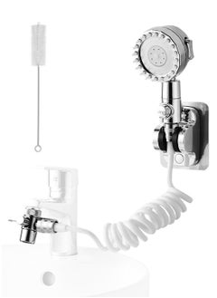 Syarme Sink Faucet Sprayer Attachment, Kitchen Bathroom Pet Bathing Shower Head, with 1.5M Hose, Diverter Valv and Holder, Handheld Shower Head ​Sprayer for Bath Tub Laundry Kitchen Faucet Extension  - Image 1