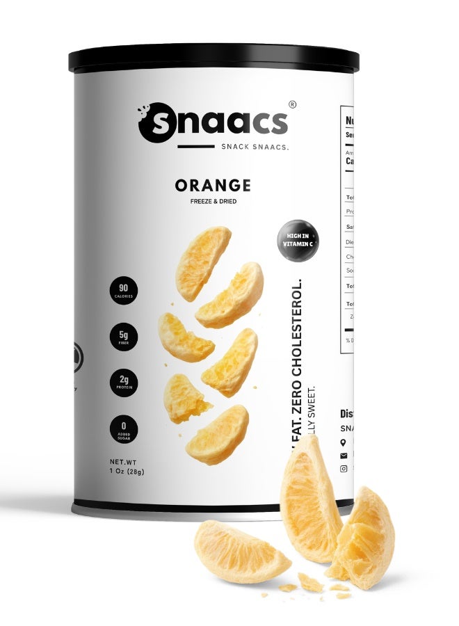 SNAACS Freeze-Dried Orange Slices | No Added Sugar | Zesty Sweet-Tart Crunchy Snack (2 oz | 56 g) - Image 1