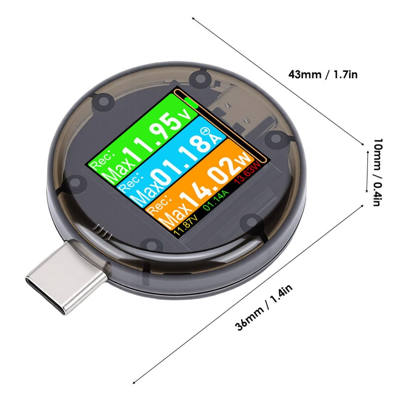 USB C Tester Voltage Current Power Meter Multimeter with PD3.2 QC3.0 Fast Charging Protocols for Chargers Power Banks Laptops Phones - Image 4