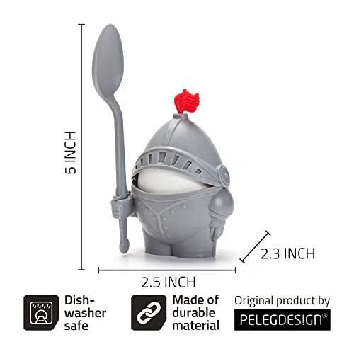 PELEG DESIGN Egg Cup Holder with Spoon – Egg Cups for Soft & Hard Boiled Eggs, Funny Knight Design, Cute Kitchen Gift & Quirky Breakfast Gadget (Arthur) - Image 4