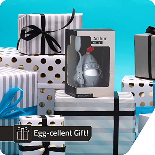 PELEG DESIGN Egg Cup Holder with Spoon – Egg Cups for Soft & Hard Boiled Eggs, Funny Knight Design, Cute Kitchen Gift & Quirky Breakfast Gadget (Arthur) - Image 5