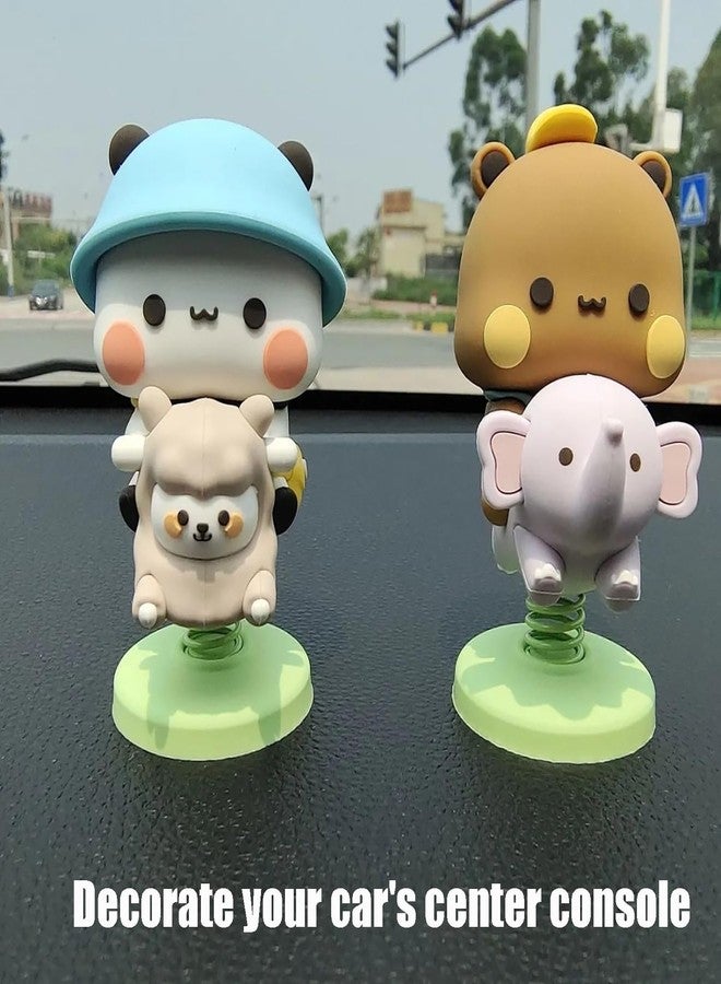 Fsocpen 4PCS Cute Bears Computer Monitor Decor,Funny Swinging Bears,Cute Cartoon Statue Bear Figurine for Desktop Computer Notebook Cell Phone Office Desk Car Dashboard Decor - Image 4