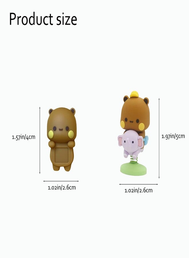 Fsocpen 4PCS Cute Bears Computer Monitor Decor,Funny Swinging Bears,Cute Cartoon Statue Bear Figurine for Desktop Computer Notebook Cell Phone Office Desk Car Dashboard Decor - Image 2