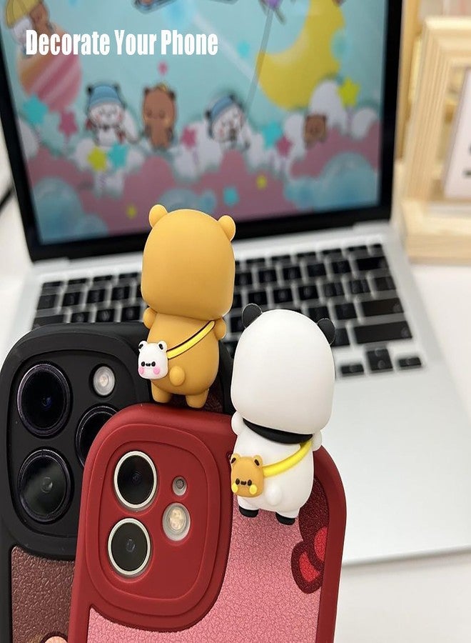Fsocpen 4PCS Cute Bears Computer Monitor Decor,Funny Swinging Bears,Cute Cartoon Statue Bear Figurine for Desktop Computer Notebook Cell Phone Office Desk Car Dashboard Decor - Image 5