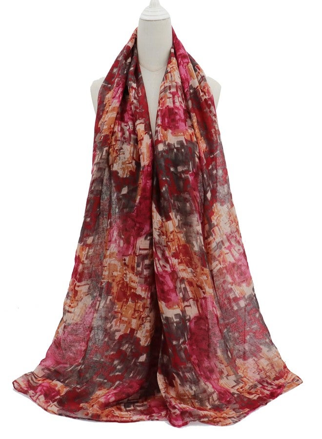 أوشحة فيميت للنساء في المملكة المتحدة - حجاب أحمر خفيف الوزن من الشاش مناسب لفصلي الربيع والخريف والشتاء (النمط 14) - Image 3