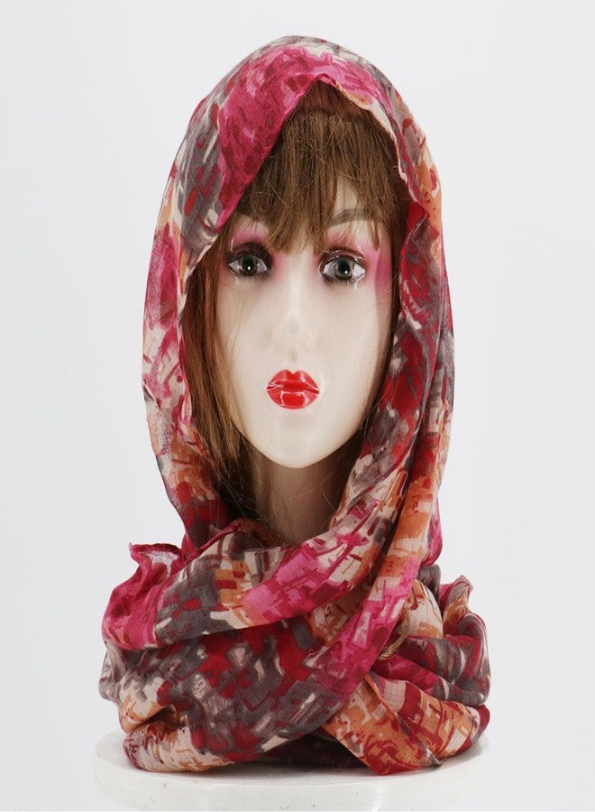 أوشحة فيميت للنساء في المملكة المتحدة - حجاب أحمر خفيف الوزن من الشاش مناسب لفصلي الربيع والخريف والشتاء (النمط 14) - Image 4