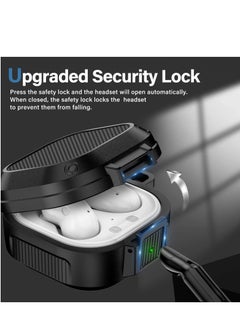 Excefore Upgrade Secure Lock Armor Cover Case  for Samsung Galaxy Buds 2 Pro Case(2022) /Galaxy Buds Pro Case(2021) /Galaxy Buds 2 Case (2021) /Galaxy Buds Live Case(2020)-Black  - Image 3