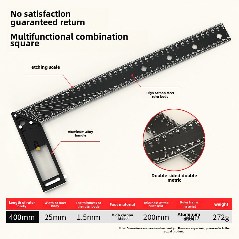 Right Angle Ruler: Industrial-grade Material - High Precision Multi-functional Angle Ruler With 45 Degree Angle for Woodworking Enthusiasts and Professionals - Image 1
