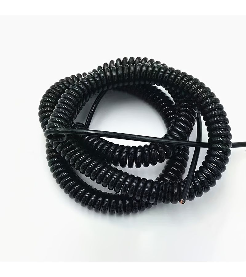 1 قطعة كابل حلزوني 18AWG 0.75 م² ثنائي النواة أحمر أسود قابل للتمدد من مادة PU، سلك حلزوني ملتوي مرن قابل للتمدد، مناسب للمشاريع المنزلية والصناعية الثقيلة. - Image 1