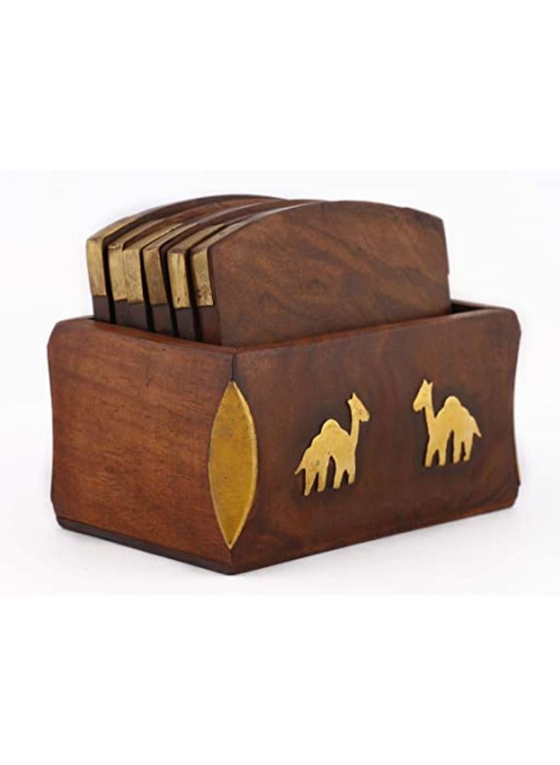 QUESERA wooden handmade coaster set 