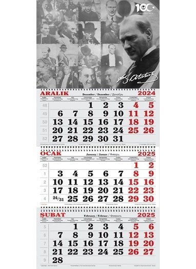 GENC DIJITAL BASKI GENC DIGITAL PRINTING 2025 Sailor Calendar ---Portrait Frames from Ataturk 