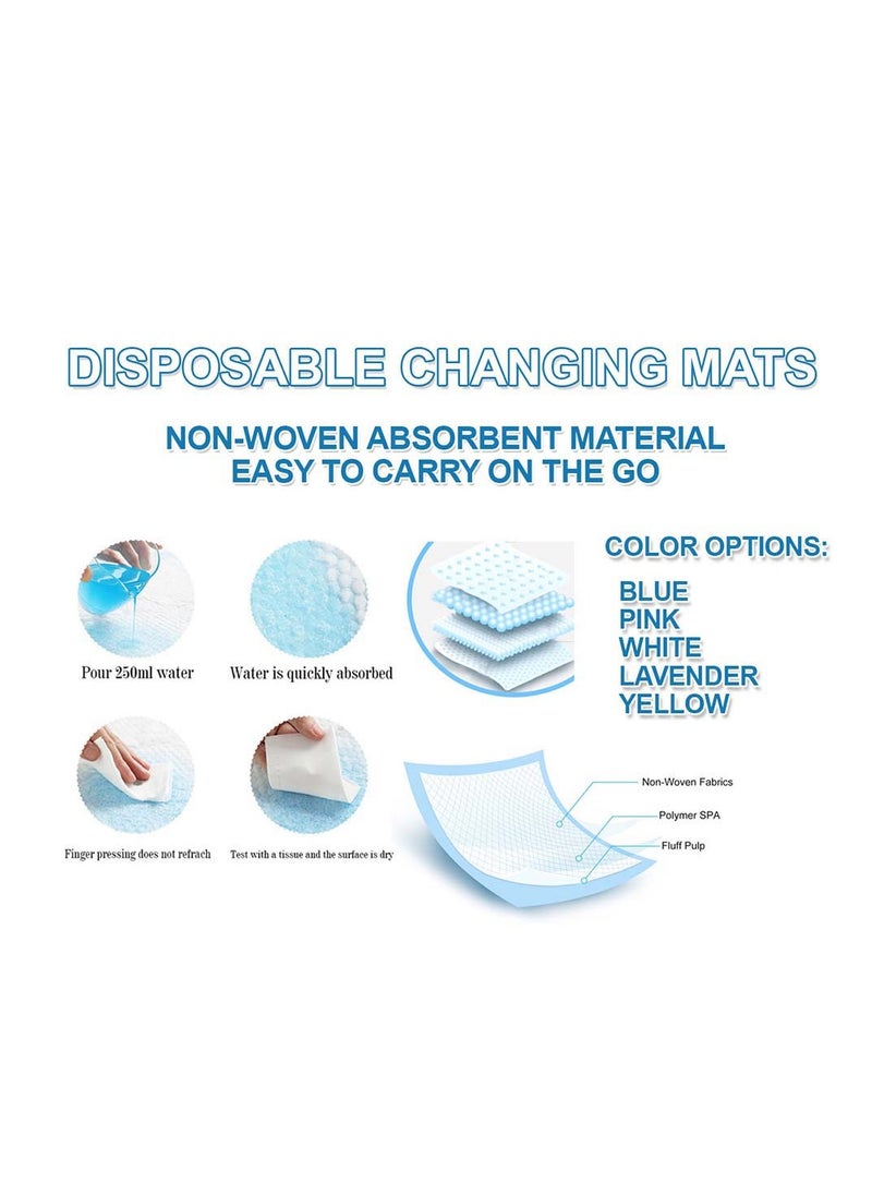 A TO Z A to Z - Disposable Changing Mat size (45cm x 60cm) Large- Premium Quality for Baby Soft Ultra Absorbent Waterproof - Pack of of 6 - Lavender  - Image 3