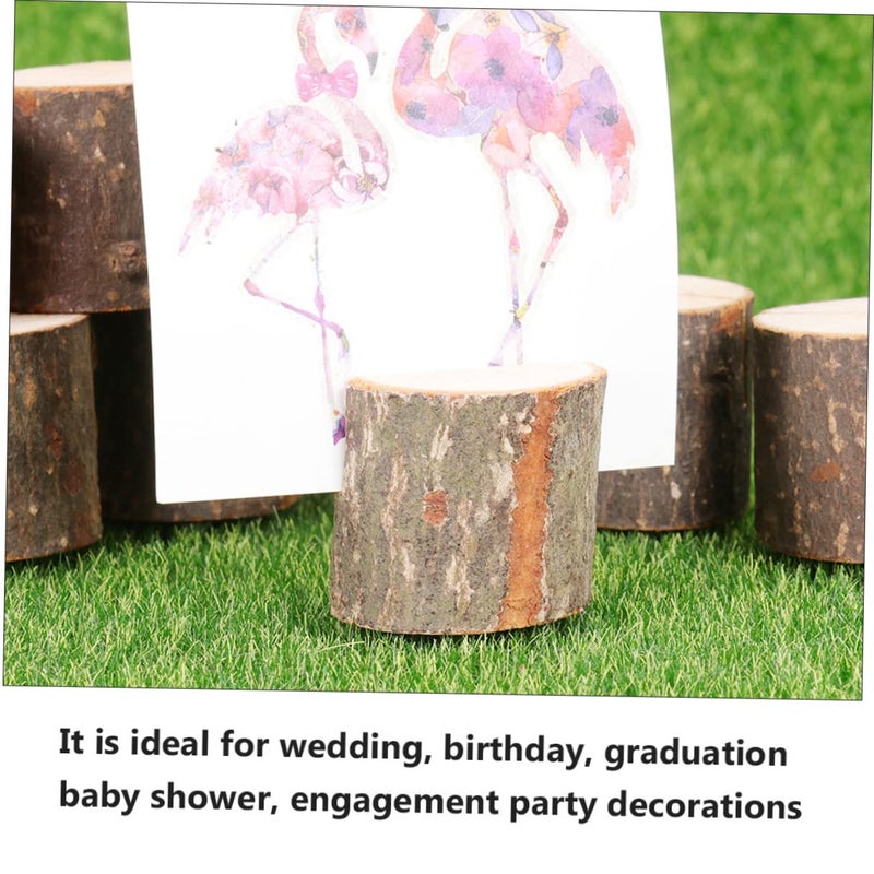 Natural Wooden Bark Memo Holder Set Rustic Table Decor for Weddings Parties Events - Image 4