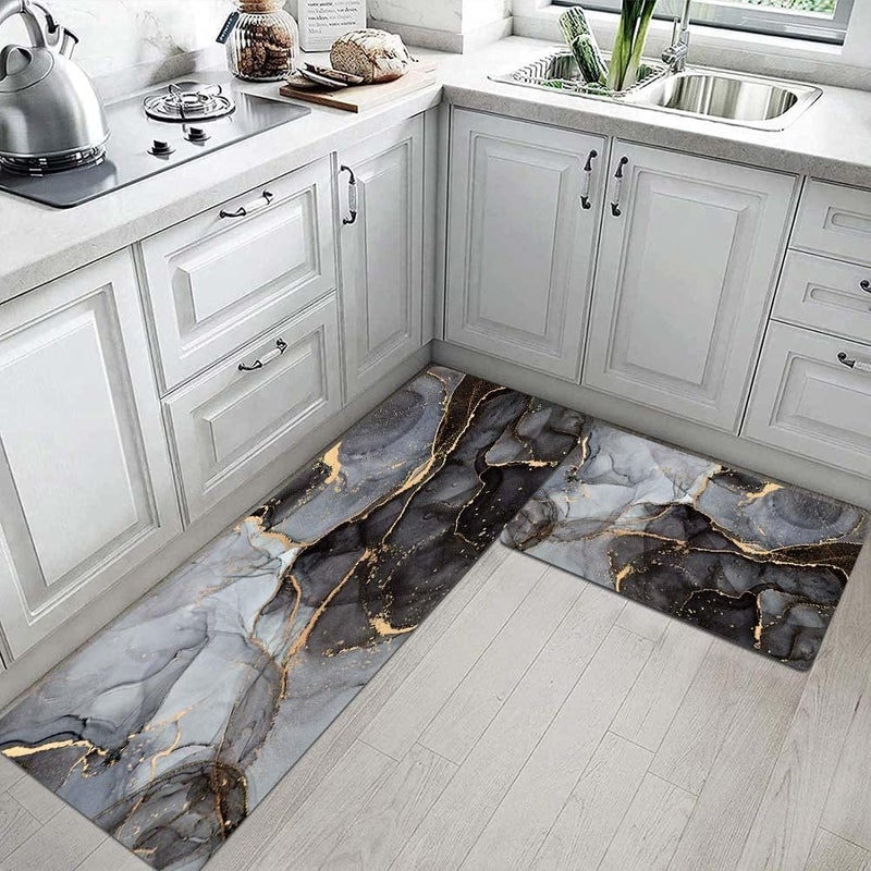 proxin 2 Pcs Kitchen Mats Waterproof Memory Foam Kitchen Rugs Standing Desk Mat Floor Mats Comfort Runner Rug Carpets for Kitchen Floor Sink 120 40 cm 40 60 cm - Image 3