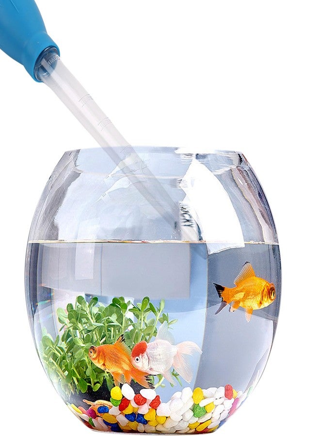 Vagocom 2Pcs Manual Fish Tank Cleaning Tools,30ml Aquarium Water Changer,21 Inches Multifunction Siphon Dropper for Fish Bowl Waste Remover,Aquarium Bottom Gravel Waste Clean,Coral Feeder(Blue) - Image 3