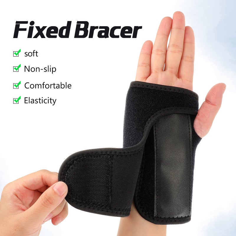 Zomiboo 2 Pieces Carpal Tunnel Wrist Brace for Night Wrist Sleep Supports Splints Stabilizer and Hand Brace Cushioned to Help with Carpal Tunnel Pain Relief Universal Adjustable Fit(Classic Style,Black) - Image 5