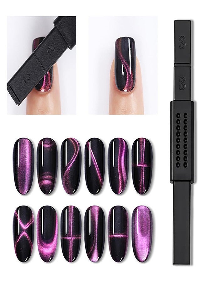 DANNEASY مجموعة أدوات مغناطيس الأظافر من دانيسى 13 قطعة، عصا مغناطيس الأظافر القوية بتأثير عين القط، طلاء أظافر مغناطيسي، قلم مغناطيس للأظافر، لوح مغناطيسي، جل أظافر مغناطيسي بتأثير عين القط لصالونات الأظافر - Image 3